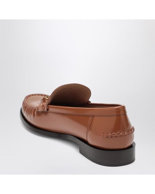 Ferragamo Brown Moccasin With Chain New Vara Colour Leather