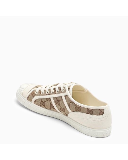 Gucci Natural And Ebony gg Fabric Low Trainer