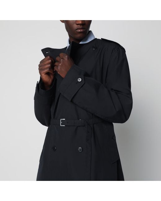 Prada Black Double-Breasted Cotton-Blend Trench Coat for men