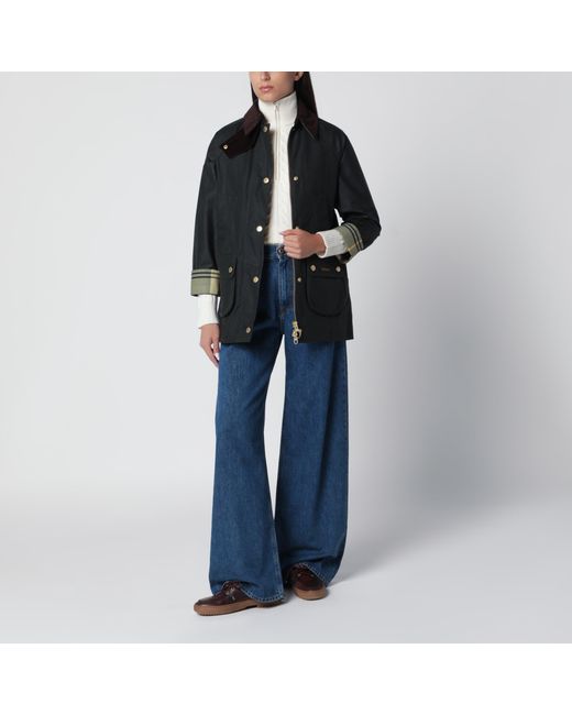 Barbour Black Modern Beadnell Waxed Jacket