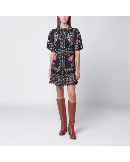 Farm Rio Blue Belle Garden Mini Dress With Belt
