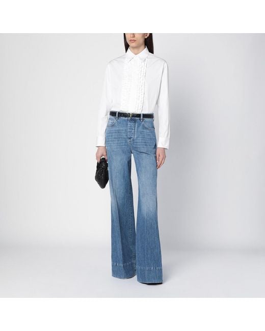 Bottega Veneta White Poplin Ruffle Shirt