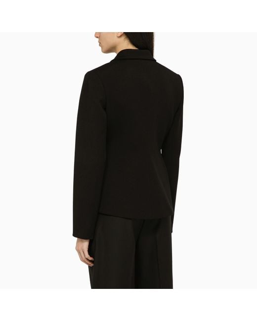 Alaïa Black Double-breasted Jacket In Wool Blend