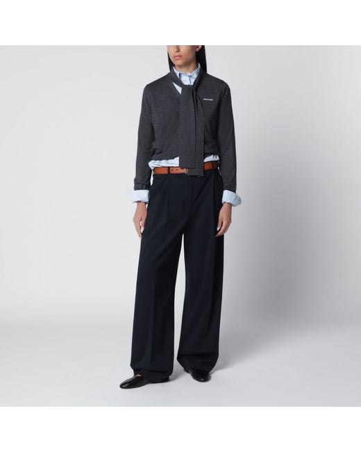 Miu Miu Black Anthracite Wool Cardigan