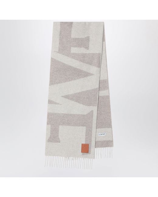Loewe Gray Hellgrauer Kaschmirschal Mit Anagram Patch