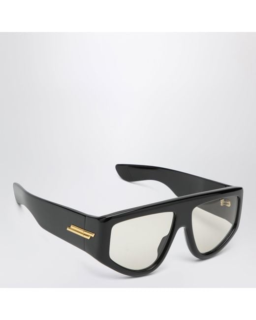 Bottega Veneta Black Classic Shield Sunglasses