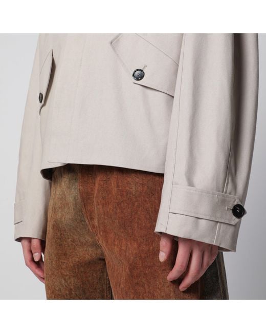 Séfr Natural Short Cotton Trench Coat for men