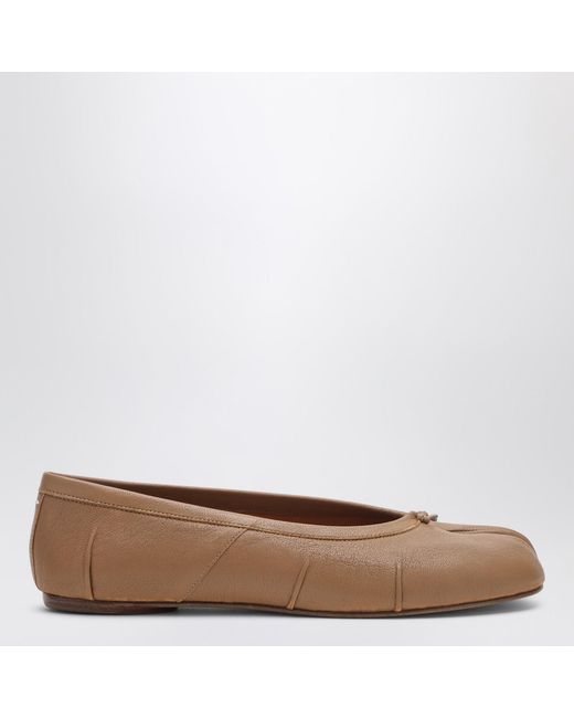 Maison Margiela Brown Nude Leather New Tabi Ballerina