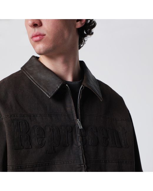 Represent Black Roscoe Bomber Jacket for men