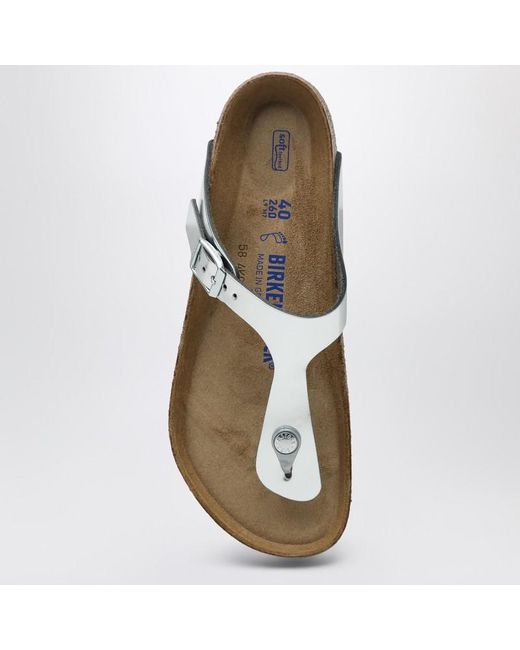 Birkenstock Brown Silberfarbener Flip-Flop Gizeh Birko-Flor