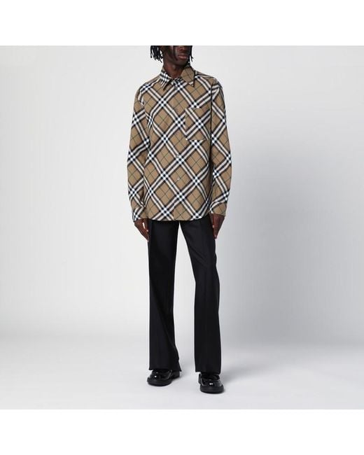 Chemise En Coton À Motif Check Burberry pour homme en coloris Black