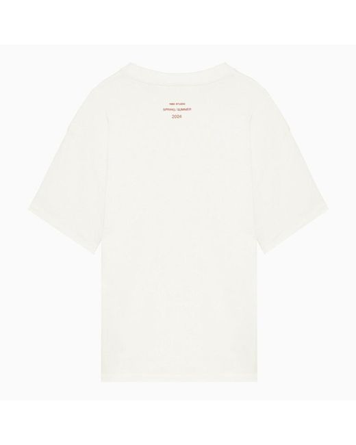 T-shirt nobody cares" vintage white" di 1989 STUDIO da Uomo