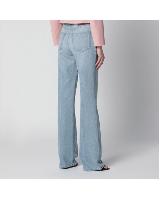 Valentino Blue Straight-Leg Cotton Denim Jeans
