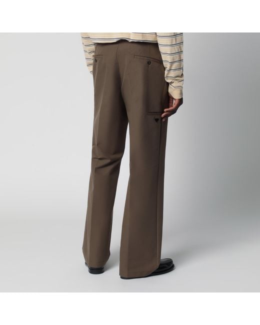 Prada Brown Technical Canvas Trousers for men