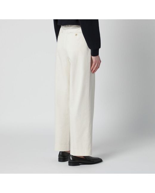 DUNST White Ivory Double-Pleat Trousers
