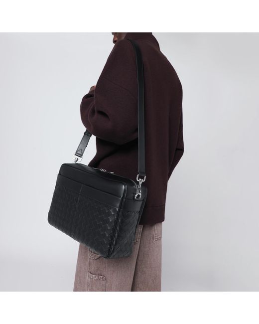 Bottega Veneta Black Intrecciato Camera Bag for men