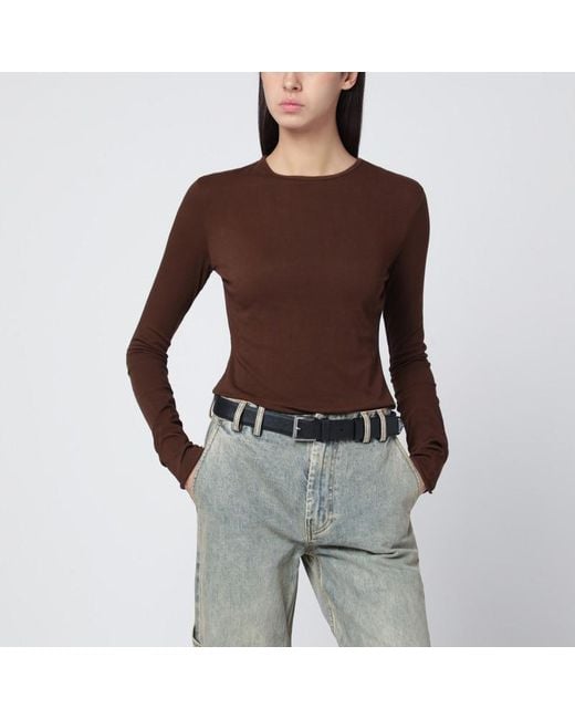 Entire studios Red Crewneck Cotton-Blend Top