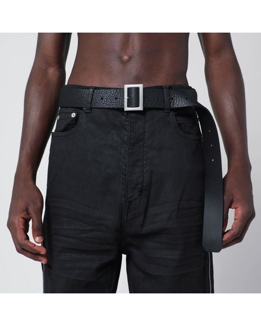 Rick Owens Brown Embossed Leather Belt for men