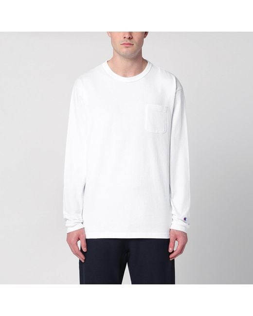 Champion White Long-Sleeved T-Shirt for men