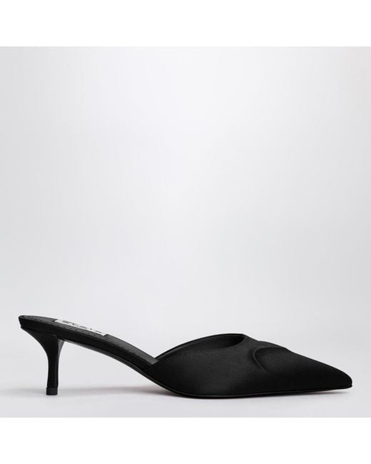alaia mule 90 optic beige heart lambskin