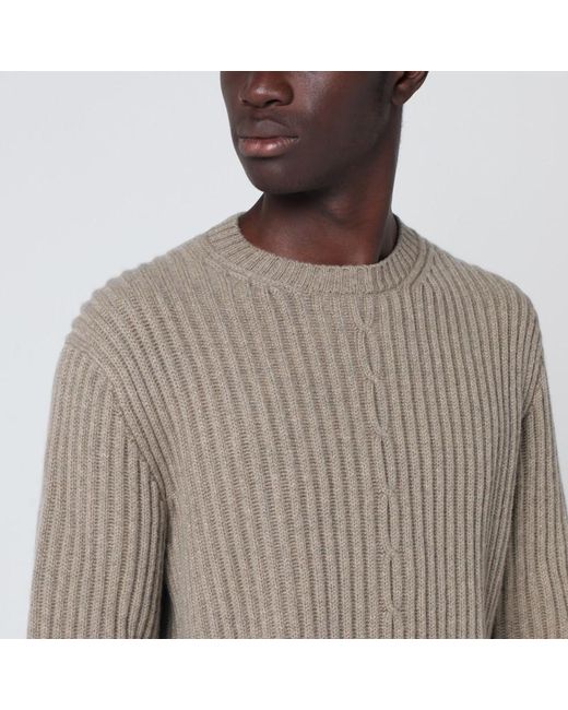 Maglione beige mélange in cashmere di Loro Piana in Brown da Uomo