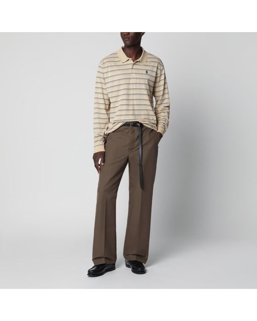 Prada Brown Technical Canvas Trousers for men