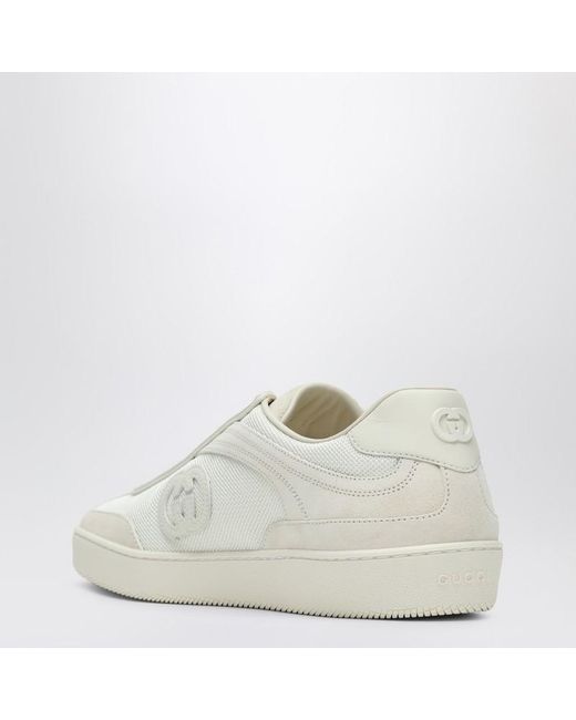 Gucci White G75 Sneaker, Suede