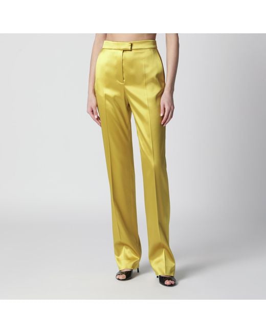 Valentino Yellow Avocado-Colored Trousers