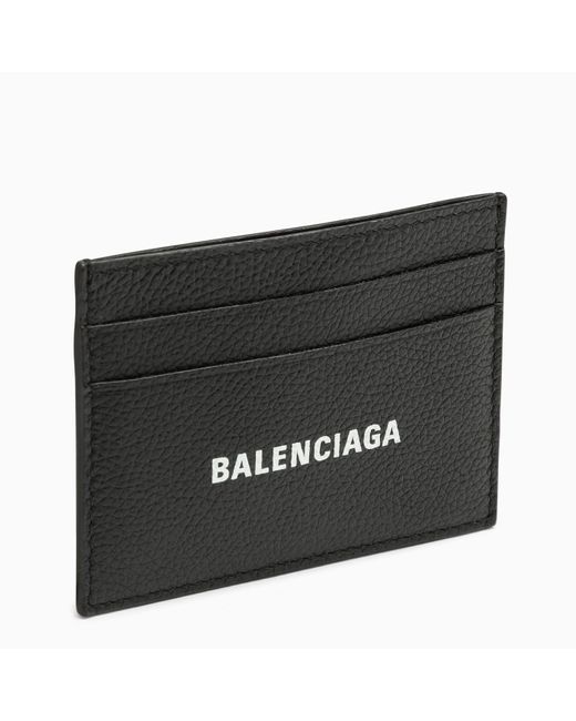 Balenciaga Black Card Holder With Logo Print for men