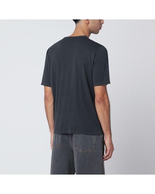 Saint Laurent Black Washed Cotton T-Shirt for men