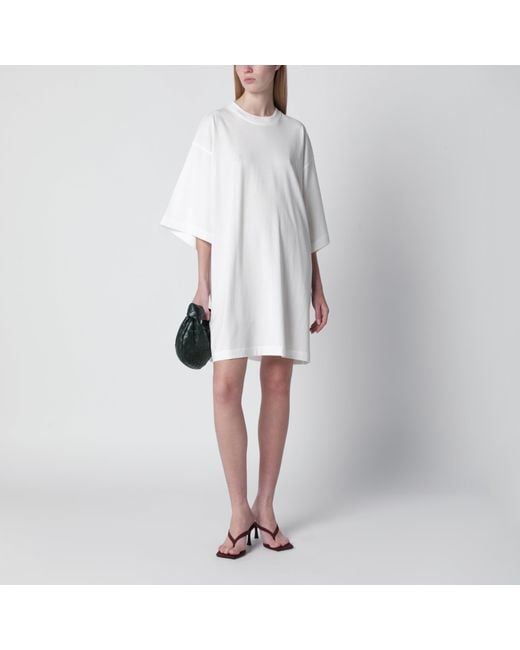 Bottega Veneta White Cotton T-Shirt Dress