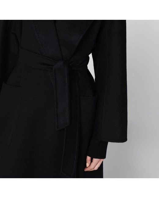 Max Mara Black Wickelmantel Aus Schwarzem Kaschmir