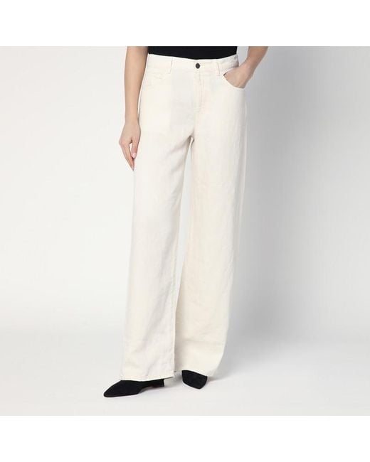 Jeans eglitta in lino di The Row in Natural
