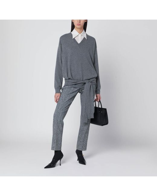 Dolce & Gabbana Blue Wool-Blend Dotted Trousers
