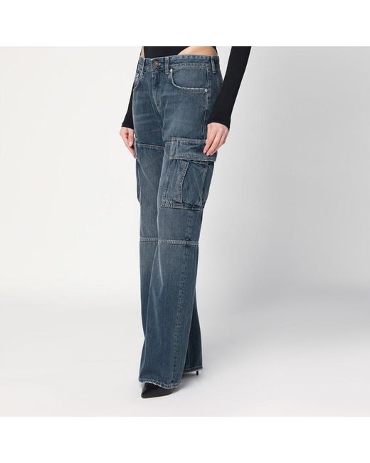 Balenciaga Blue Blaue Cargo Regular Jeans Mit Wascheffekt