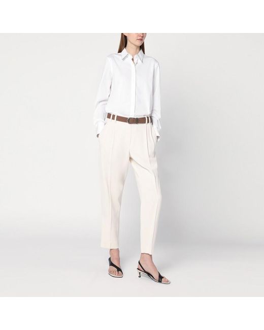 Camicia bianca in cotone di Brunello Cucinelli in White
