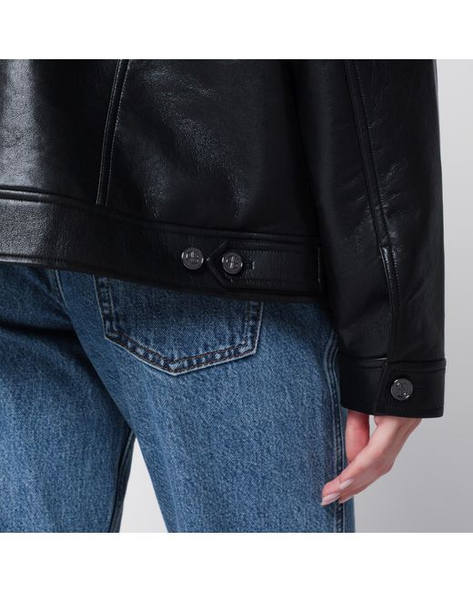 Anine Bing Black Regenerated Leather Jacket