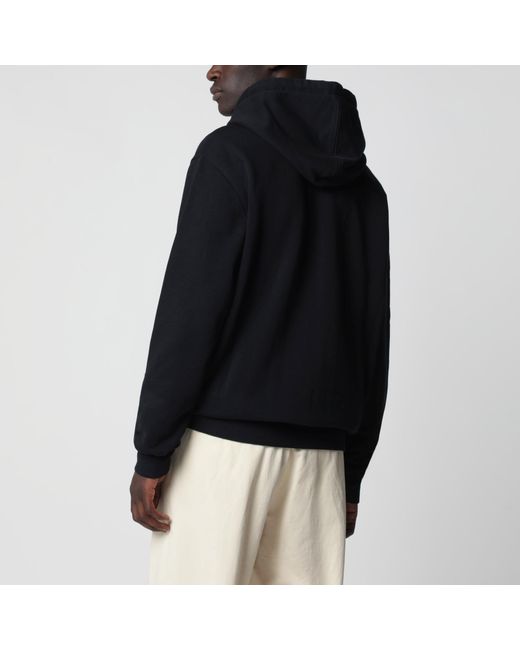 AMI Black Ami De Coeur Zip-Up Sweatshirt for men