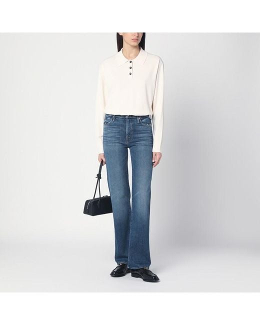 Mother Blue Blaue Ausgewaschene Jeans The Kick It