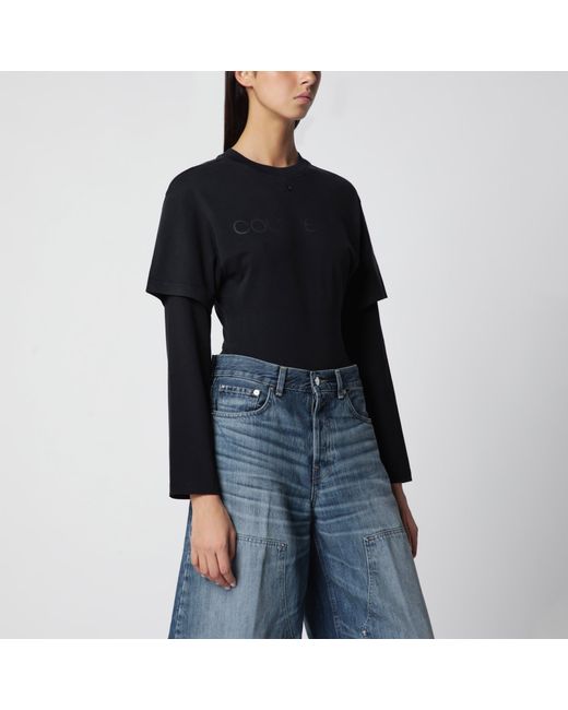 Courreges Black Double-Sleeve T-Shirt