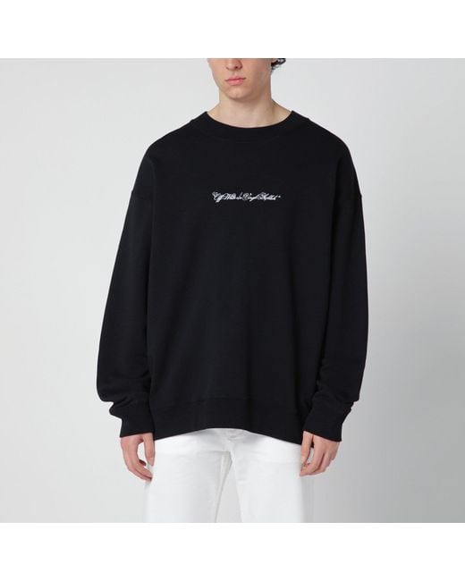 Off-White c/o Virgil Abloh Black Script Arrow Diagonal Skate Sweatshirt for men