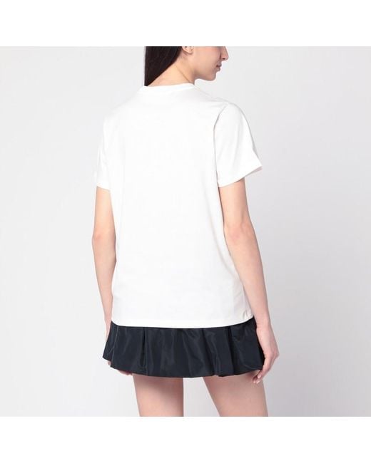 Ganni White Ivory T-shirt With Grape Print