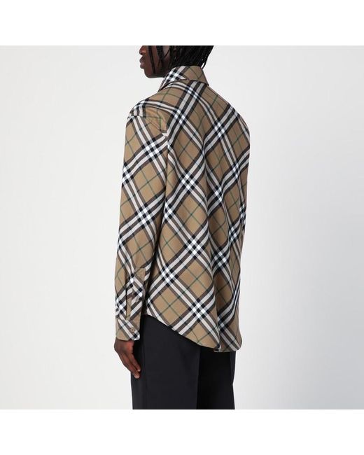 Chemise En Coton À Motif Check Burberry pour homme en coloris Black