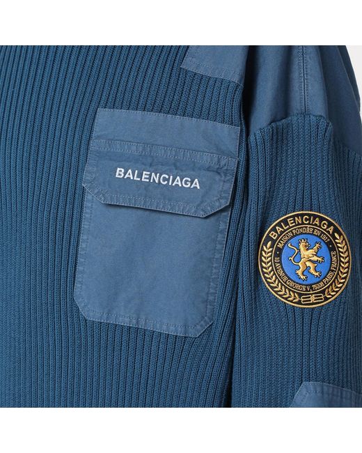Balenciaga Blue Uniform Merch Cotton Jumper for men