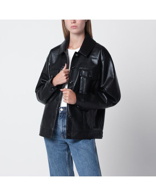 Anine Bing Black Regenerated Leather Jacket