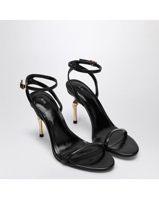 JW PEI Black Alivia Sandals With Golden Metal Heel