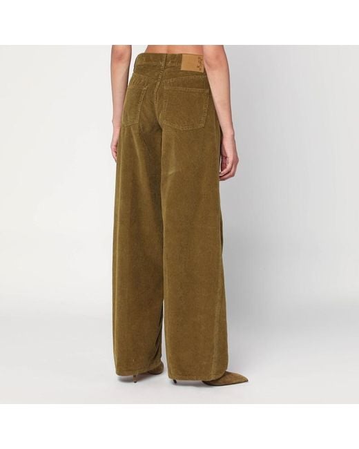 Haikure Green Weite Moosgrüne Cordhose