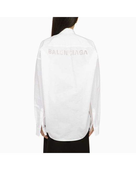 Balenciaga White Cotton Shirt With Logo