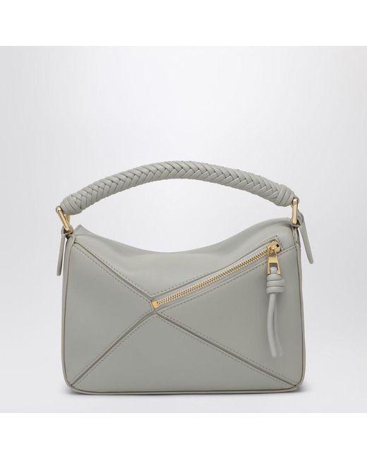Borsa puzzle piccola grigia chiara di Loewe in Metallic