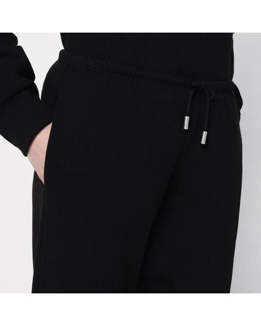Pantalone teo in cotone e cashmere di The Row in Black